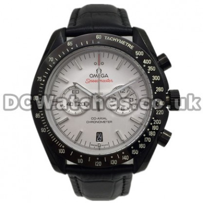 Best UK Sale Omega Speedmaster Quartz Replica Watch With White Dial For Men