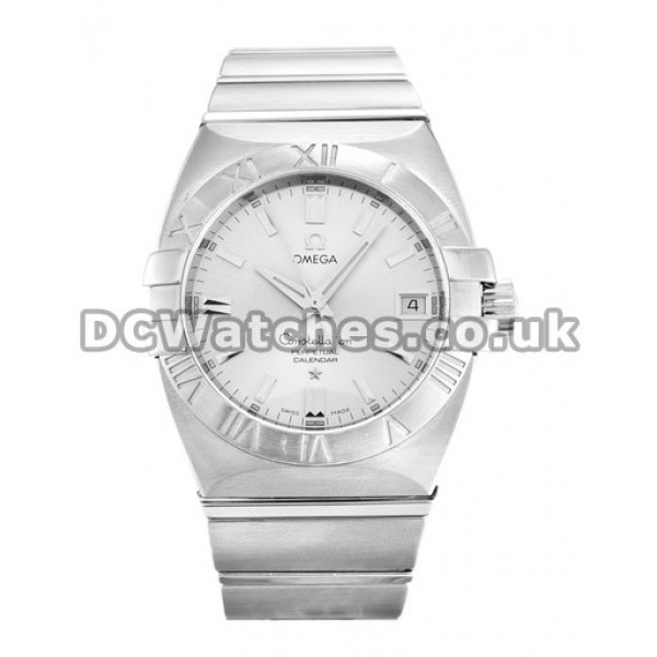 Cheap UK Omega Constellation Quartz Replica Watch With Silver Dial For Men