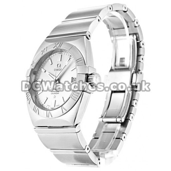 Cheap UK Omega Constellation Quartz Replica Watch With Silver Dial For Men
