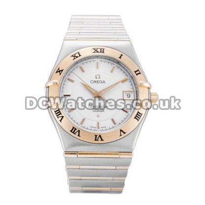 Best UK Sale Omega Constellation Automatic Fake Watch With White Dial For Women
