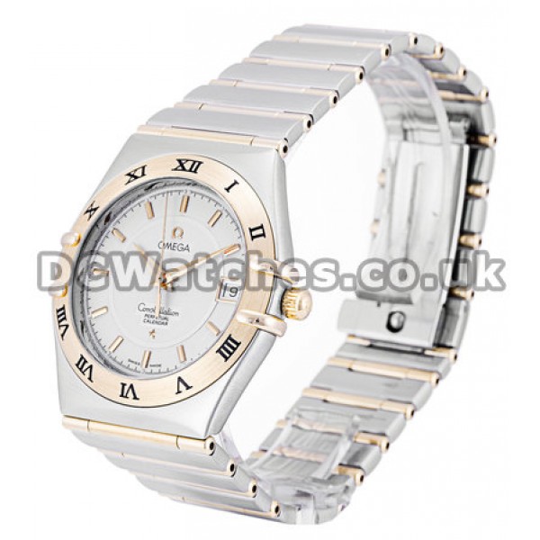 Best UK Sale Omega Constellation Automatic Fake Watch With White Dial For Women