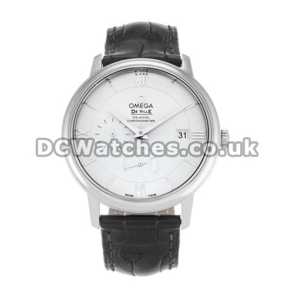 Perfect UK Sale Omega De Ville Automatic Fake Watch With White Dial For Men