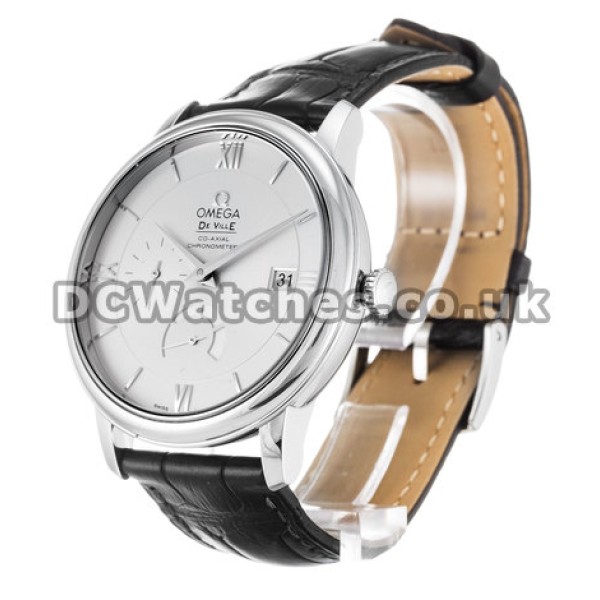 Perfect UK Sale Omega De Ville Automatic Fake Watch With White Dial For Men