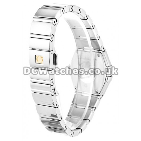 Best UK Omega Constellation Mini Quartz Fake Watches With White Mother Of Pearl Dial For Women