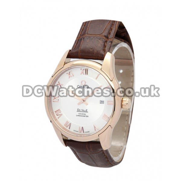Cheap UK Omega De Ville Automatic Replica Watches With Silvery Dials For Men