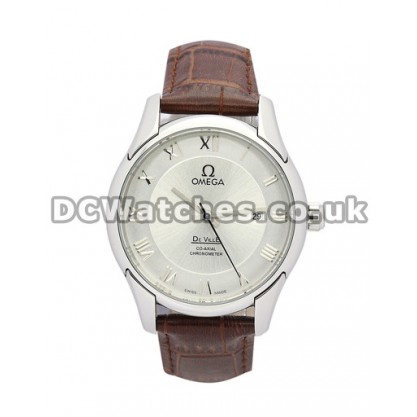 Cheap UK Sale Omega De Ville Automatic Fake Watch With Silvery Dial For Men