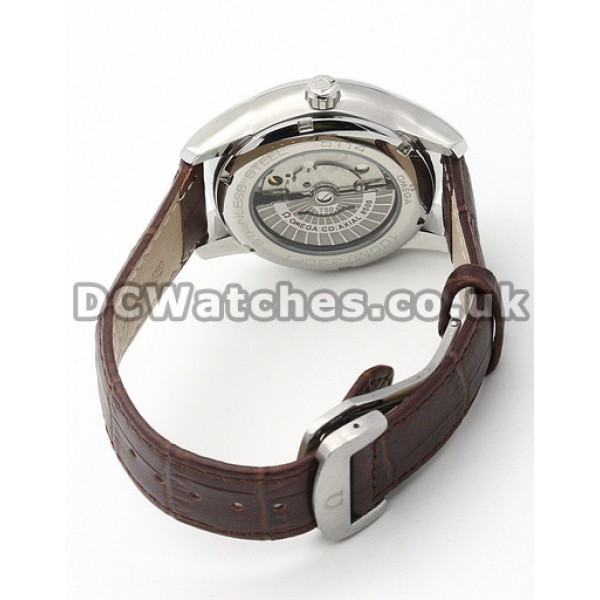 Luxury UK Sale Omega De Ville Hour Vision Automatic Co-Axial Replica Watch With Brown Dial For Men