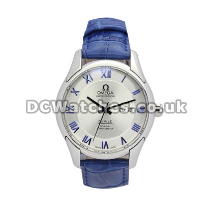 Best UK Sale Omega De Ville Automatic Fake Watch With Silvery Dial For Men