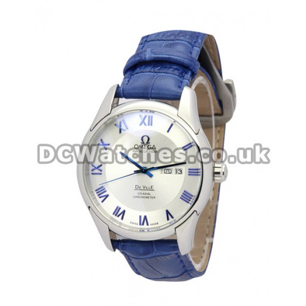 Best UK Sale Omega De Ville Automatic Fake Watch With Silvery Dial For Men