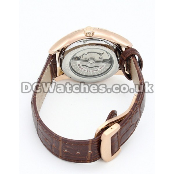 Quality UK Sale Omega De Ville Automatic Replica Watch With Brown Dial For Men