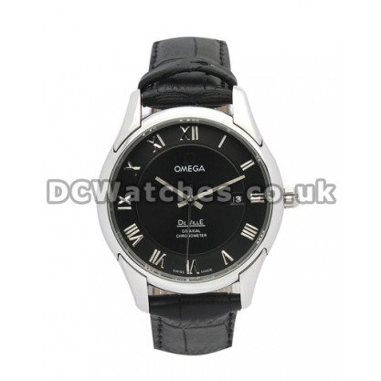 Best UK Sale Omega De Ville Hour Vision Automatic Replica Watch With Black Dial For Men