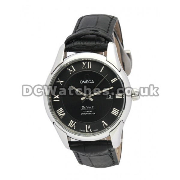 Best UK Sale Omega De Ville Hour Vision Automatic Replica Watch With Black Dial For Men