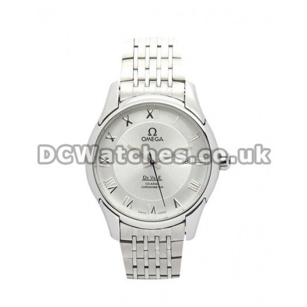 Best UK Sale Omega De Ville Hour Vision Automatic Replica Watch With Silver Dial For Men