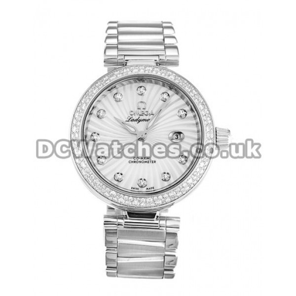 Best UK Sale Omega Ladymatic Automatic Replica Watches With White Dials For Women