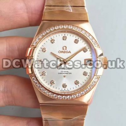 Perfect UK Omega Constellation Automatic Replica Watch With White Dial For Men