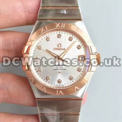 Quality UK Sale Omega Constellation Automatic Fake Watches With White Dials For Women
