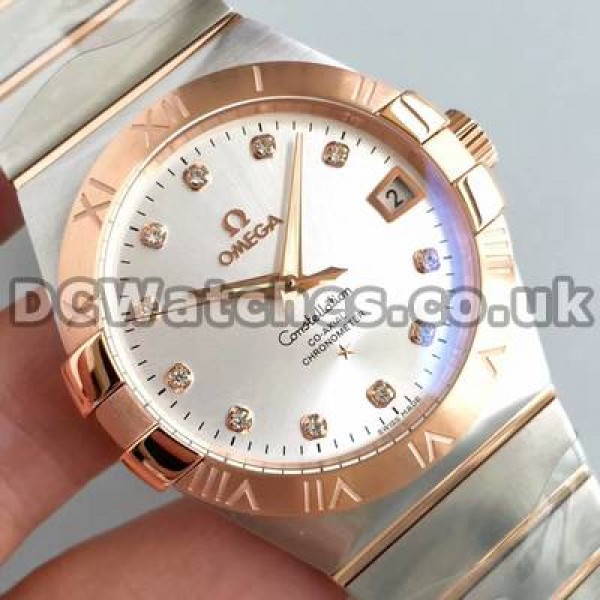 Quality UK Sale Omega Constellation Automatic Fake Watch With White Dial For Women