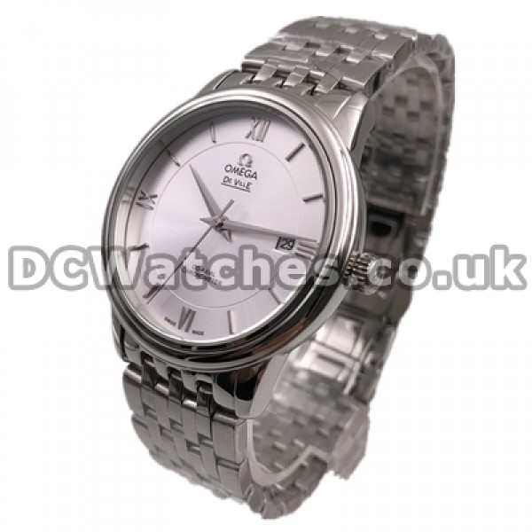 Cheap UK Sale Omega De Ville Automatic Fake Watch With Silvery Dial For Men