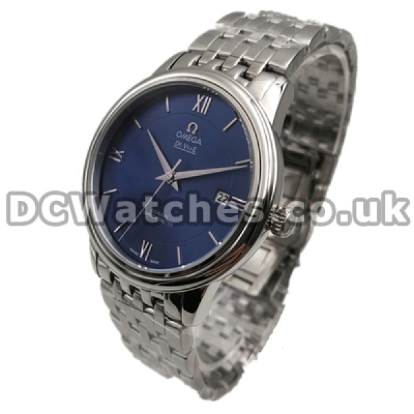 Cheap UK Sale Omega De Ville Automatic Fake Watch With Blue Dial For Men