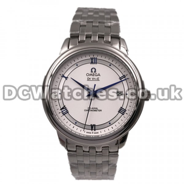 Cheap UK Sale Omega De Ville Automatic Replica Watch With Silvery Dial For Men