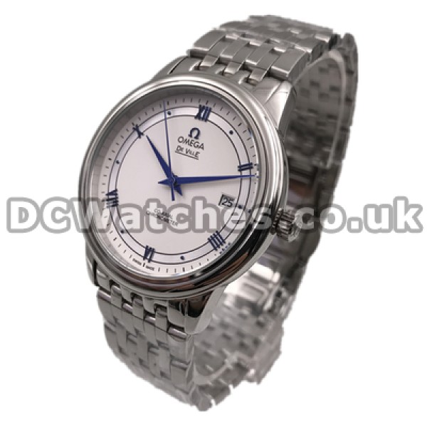 Cheap UK Sale Omega De Ville Automatic Replica Watch With Silvery Dial For Men