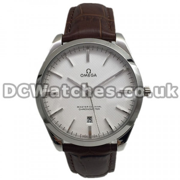 Perfect UK Sale Omega De Ville Hour Vision Automatic Fake Watch With White Dial For Men