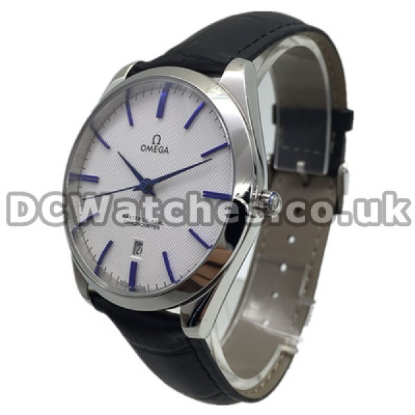 Best UK Sale Omega De Ville Automatic Replica Watch With White Dial For Men