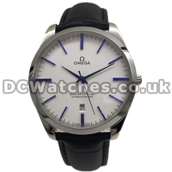 Best UK Sale Omega De Ville Automatic Replica Watch With White Dial For Men
