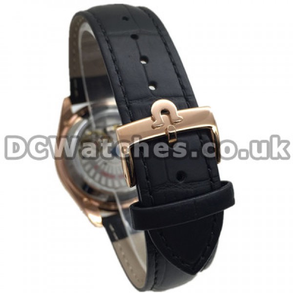 Top UK Sale Omega De Ville Hour Vision Fake Watch With Black Dial For Men