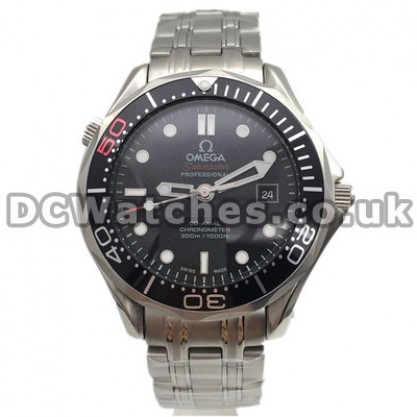 Top UK Sale Omega Seamaster 300M Automatic Co-Axial Fake Watch With Black Dial For Men
