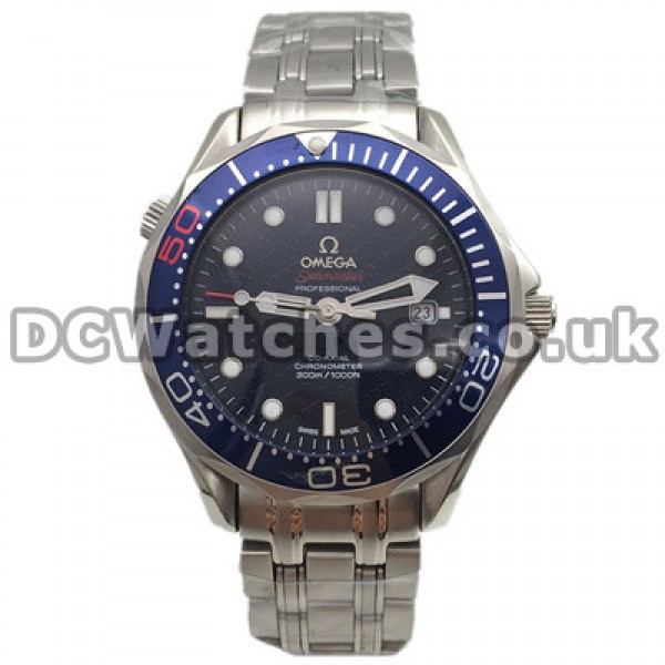 Best UK Sale Omega Seamaster 300M Automatic Co-Axial Replica Watch With Blue Dial For Men