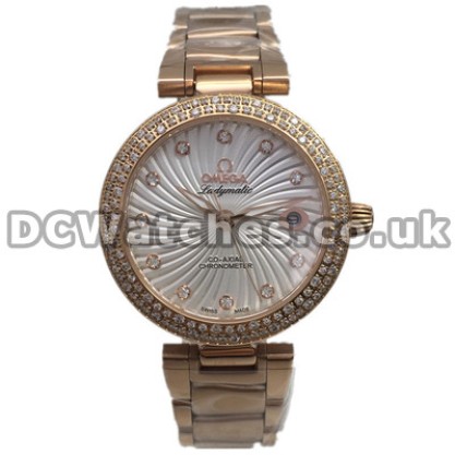 Perfect UK Sale Omega De Ville Quartz Replica Watch With White Dial For Men