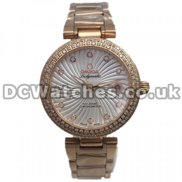 Perfect UK Sale Omega De Ville Quartz Replica Watch With White Dial For Men