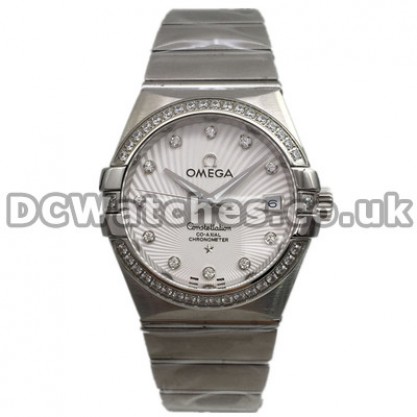 Perfect UK Omega Constellation Automatic Replica Watch With White Dial For Women