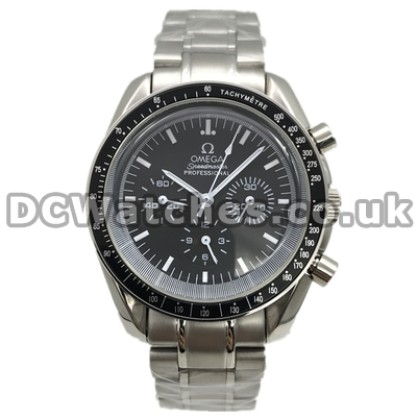 Practical UK Sale Omega Speedmaster Automatic Replica Watch With Black Dial For Men
