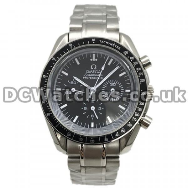 Practical UK Sale Omega Speedmaster Automatic Replica Watch With Black Dial For Men