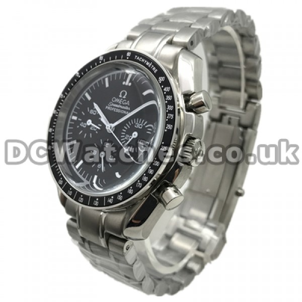 Practical UK Sale Omega Speedmaster Automatic Replica Watch With Black Dial For Men