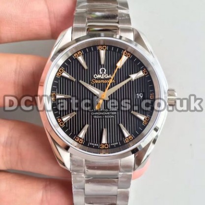 Best UK Sale Omega Seamaster Aqua Terra 150M Automatic Fake Watch With Black Dial For Men