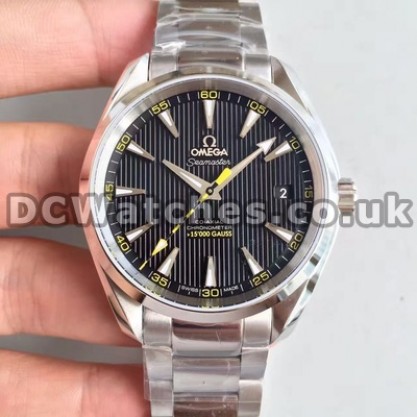 Top UK Sale Omega Seamaster Aqua Terra 150M Automatic Replica Watch With Black Dial For Men