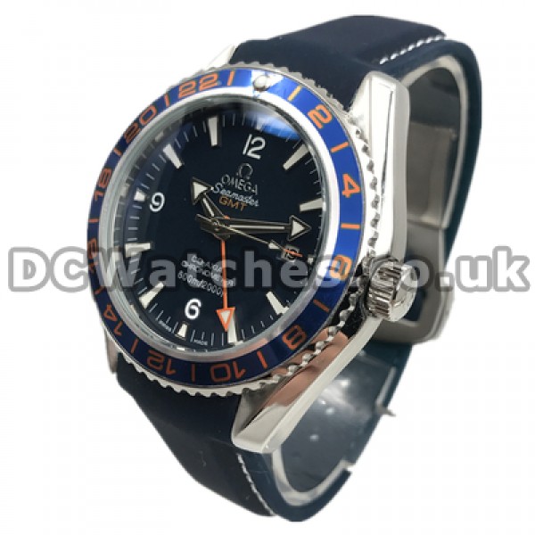 Perfect UK Sale Omega Seamaster GMT Automatic Fake Watch With Blue Dial For Men