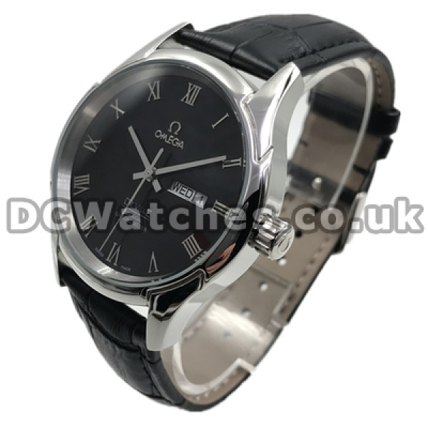 Practical UK Sale Omega De Ville Quartz Replica Watch With Black Dial For Men