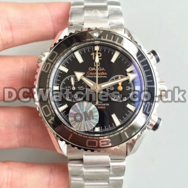 Perfect UK Sale Omega Planet Ocean Automatic Fake Watches With Black Dials For Men