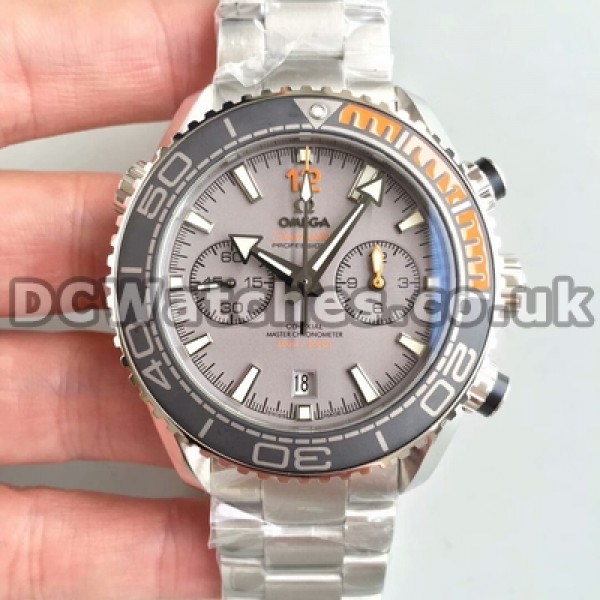 Best UK Sale Omega Planet Ocean Automatic Replica Watches With Grey Dials For Men