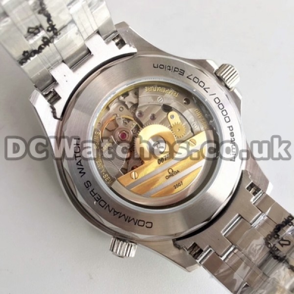Best UK Sale Omega Seamaster Automatic Replica Watches With White Dials For Men