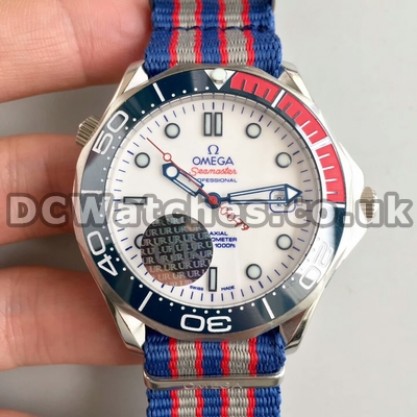 Cheap UK Sale Omega Seamaster Automatic Fake Watches With White Dials For Men
