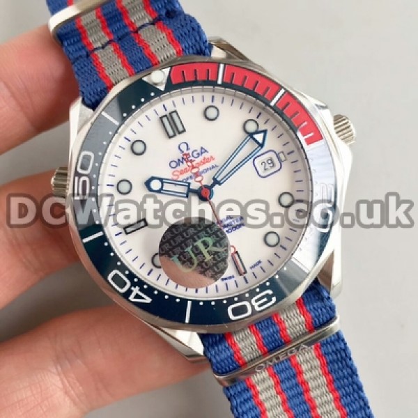 Cheap UK Sale Omega Seamaster Automatic Fake Watches With White Dials For Men