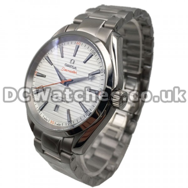 Perfect UK Sale Omega Seamaster Automatic Fake Watch With White Dial For Men