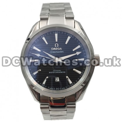 Best UK Sale Omega Seamaster Automatic Replica Watch With Black Dial For Men